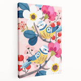 Charming Birds & Flowers Girls Room Wall Art - Kids Nature Decor