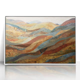 Art deco poster of autumn trees in orange and red hues, acrylic framed, ideal for modern art wall decor in a nursery.