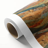 Art Deco poster featuring autumnal forest in orange and brown tones on rolled canvas.