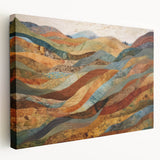 Large canvas print of a fall-themed abstract design in warm orange and red tones, ideal for kitchen wall art.