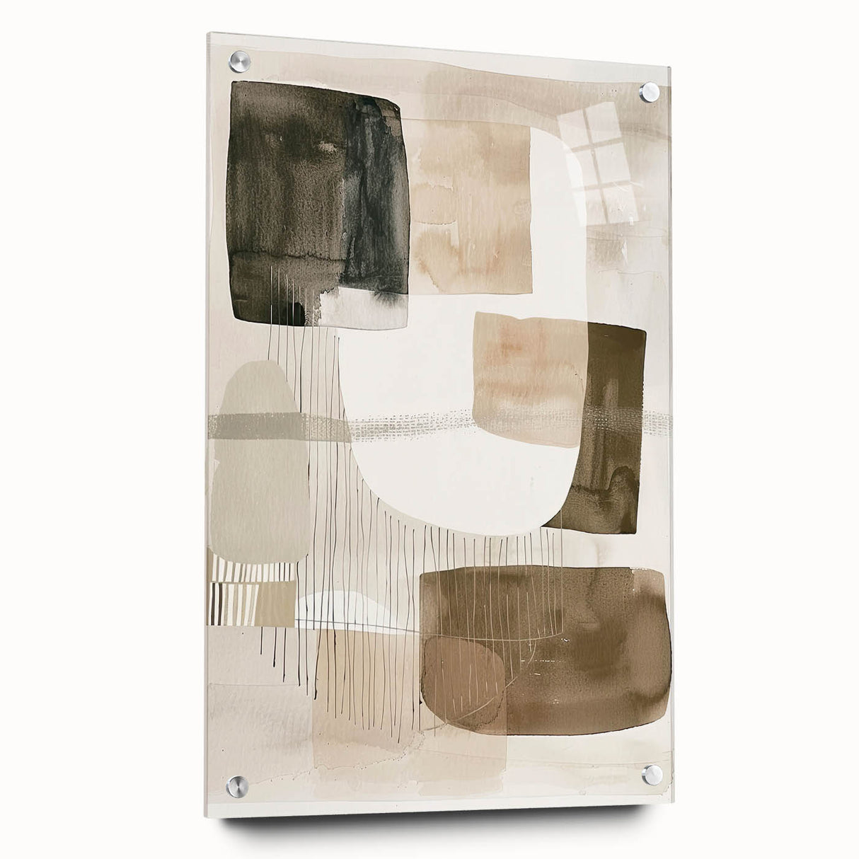 Contemporary Dining Art Pieces - Neutral Abstract Canvas