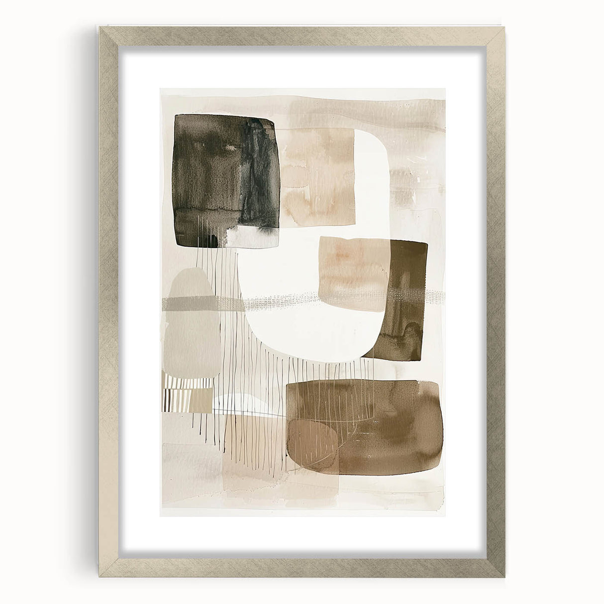 Contemporary Dining Art Pieces - Neutral Abstract Canvas