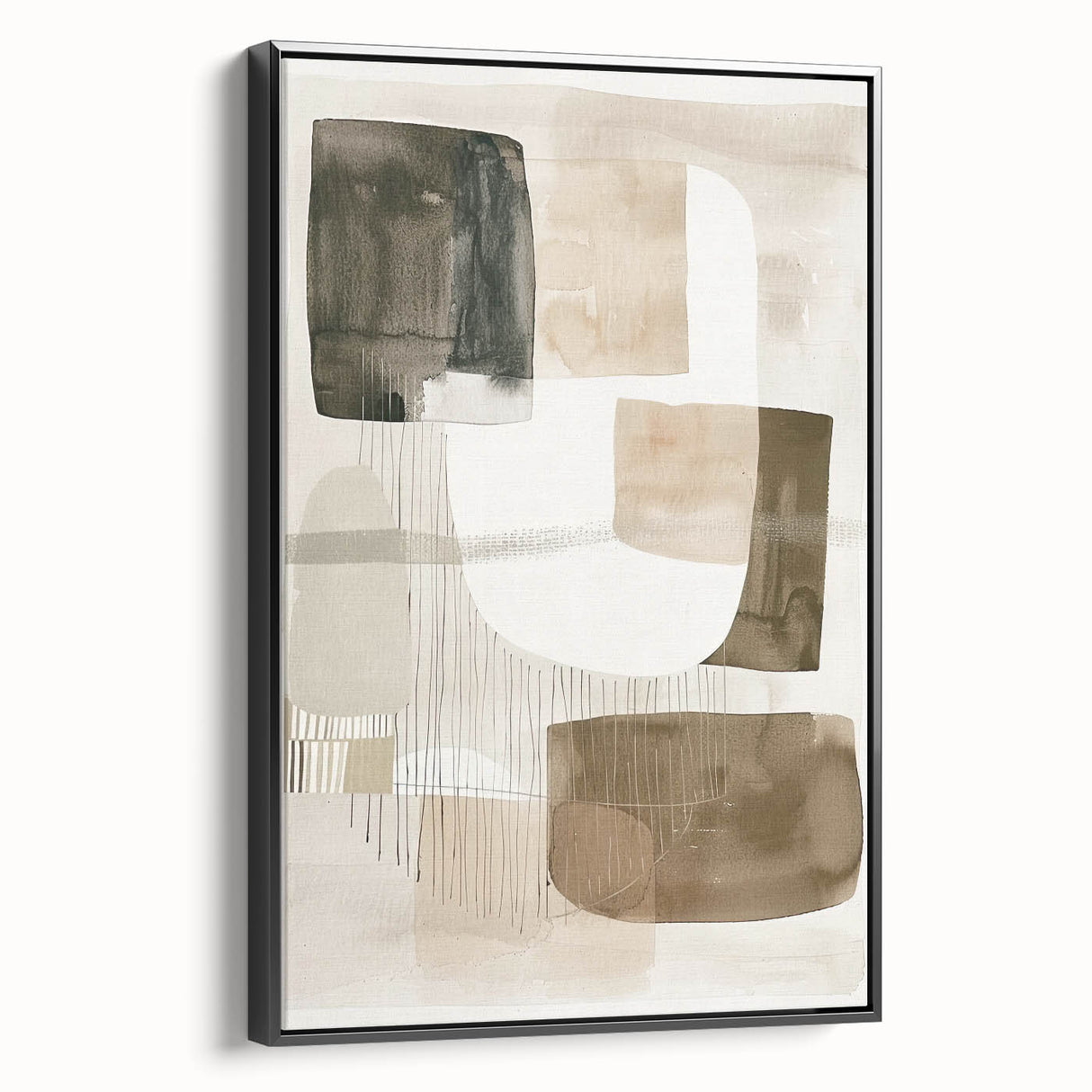 Contemporary Dining Art Pieces - Neutral Abstract Canvas
