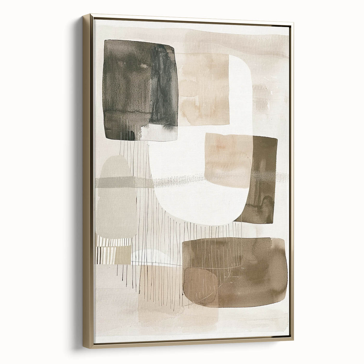 Contemporary Dining Art Pieces - Neutral Abstract Canvas