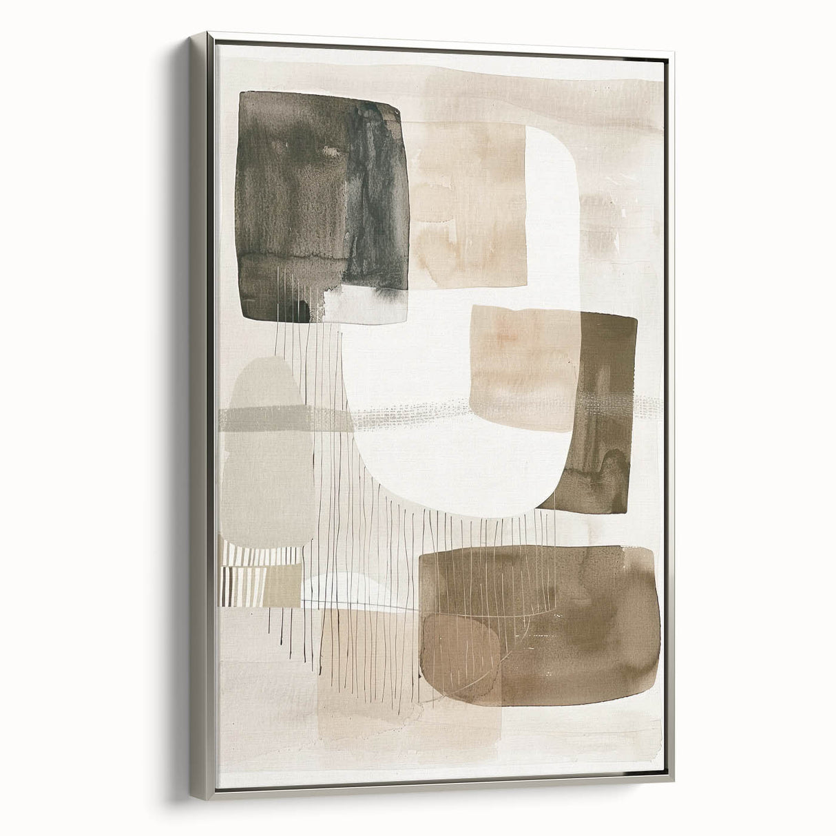 Contemporary Dining Art Pieces - Neutral Abstract Canvas