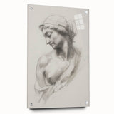 Abstract figurative acrylic art piece displayed in a side view, showcasing vibrant colors and intricate pin details, ideal for modern interior decor.