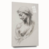 Abstract figurative acrylic artwork displayed in a sleek glass frame, showcasing vibrant colors and dynamic forms, perfect for modern home decor.