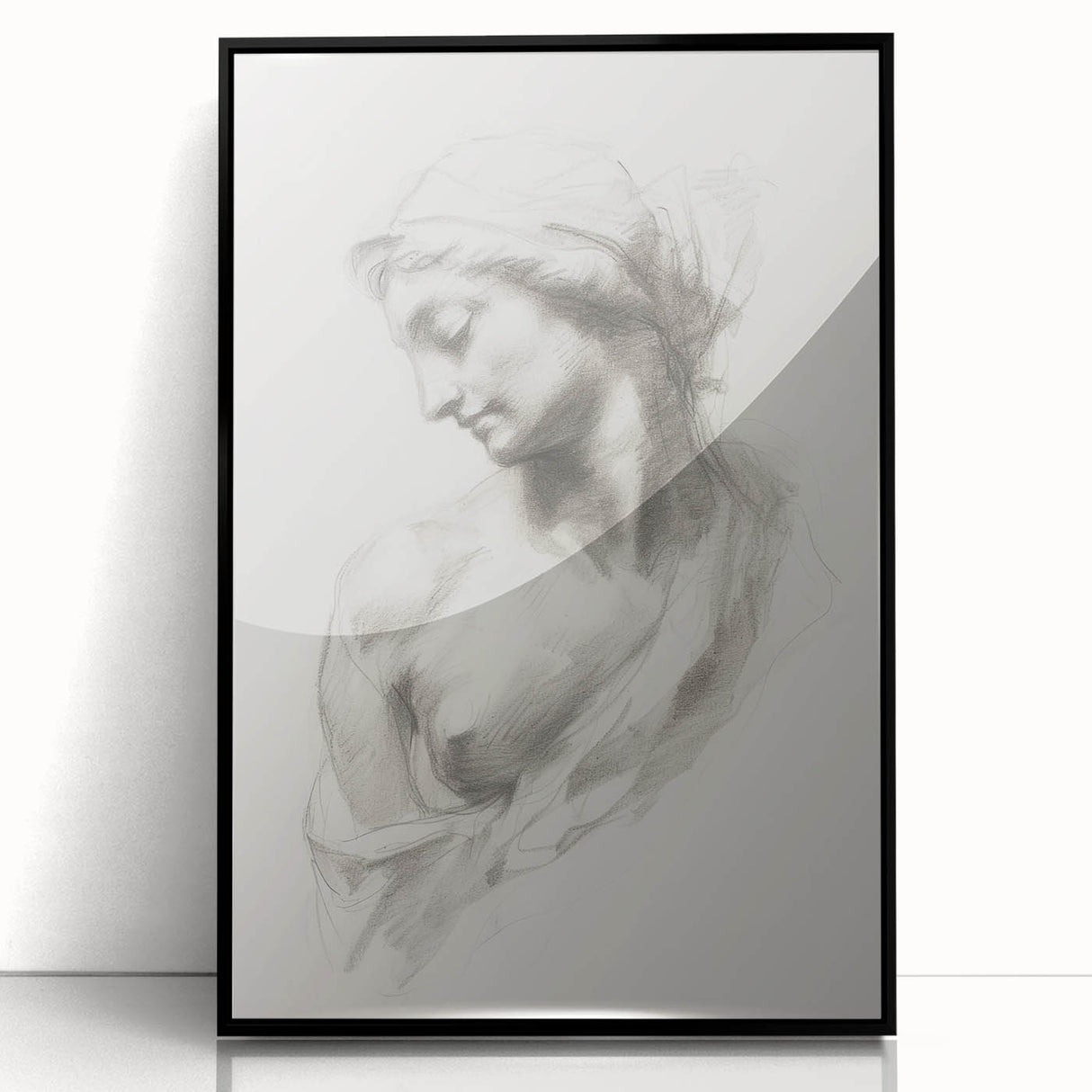 Abstract figurative artwork in a sleek black frame, showcasing vibrant colors and dynamic shapes, ideal for modern home decor or art enthusiasts. The piece adds a contemporary touch to any interior space.