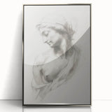 Framed abstract figurative artwork featuring silver accents, showcasing a dynamic interplay of shapes and colors, ideal for modern home decor or gallery display.