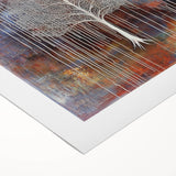 Abstract floral artwork on rolled canvas, showcasing vibrant colors and intricate designs that evoke a sense of elegance and creativity, perfect for home decor.