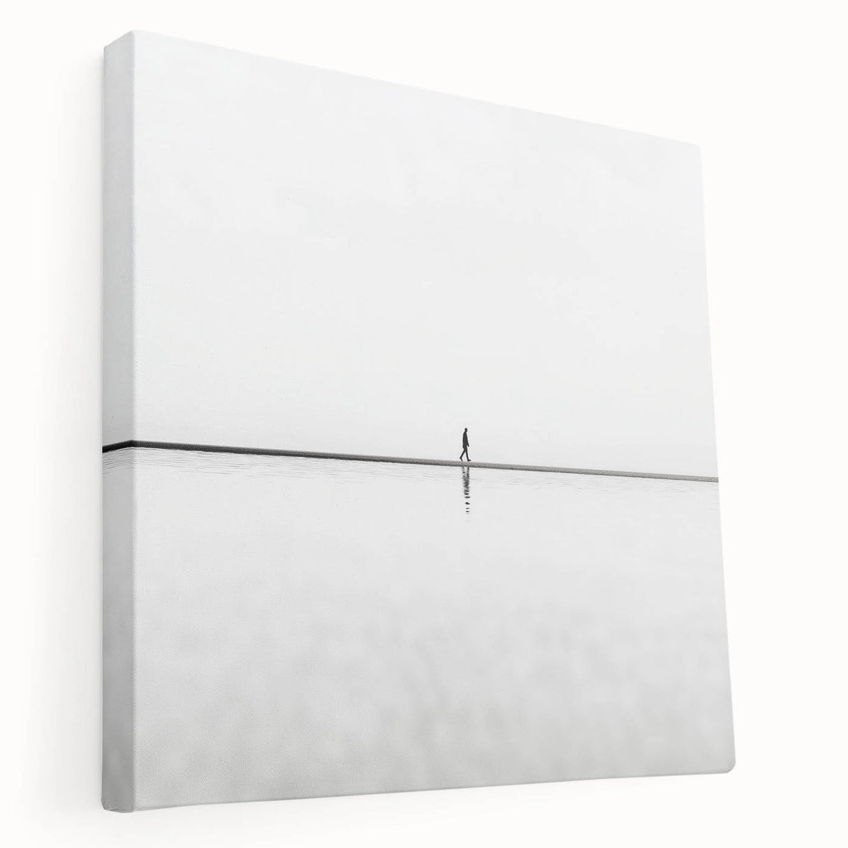 Abstract landscape stretched canvas artwork showcasing vibrant colors and dynamic shapes, perfect for modern home decor. Side view highlights textured surface and quality craftsmanship, ideal for enhancing living spaces or as a unique gift.