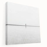 Abstract landscape stretched canvas artwork showcasing vibrant colors and dynamic shapes, perfect for modern home decor. Side view highlights textured surface and quality craftsmanship, ideal for enhancing living spaces or as a unique gift.