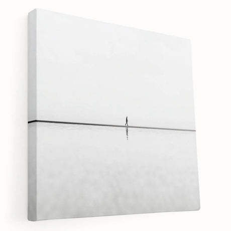 Abstract landscape stretched canvas artwork showcasing vibrant colors and dynamic shapes, perfect for modern home decor. Side view highlights textured surface and quality craftsmanship, ideal for enhancing living spaces or as a unique gift.