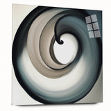 Minimalist Abstract Wall Art – Beige, Gray & Black Spiral Canvas