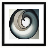 Minimalist Abstract Wall Art – Beige, Gray & Black Spiral Canvas