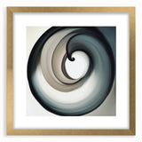 Minimalist Abstract Wall Art – Beige, Gray & Black Spiral Canvas