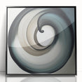 Minimalist Abstract Wall Art – Beige, Gray & Black Spiral Canvas