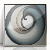 Minimalist Abstract Wall Art – Beige, Gray & Black Spiral Canvas