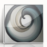 Minimalist Abstract Wall Art – Beige, Gray & Black Spiral Canvas