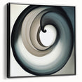 Minimalist Abstract Wall Art – Beige, Gray & Black Spiral Canvas