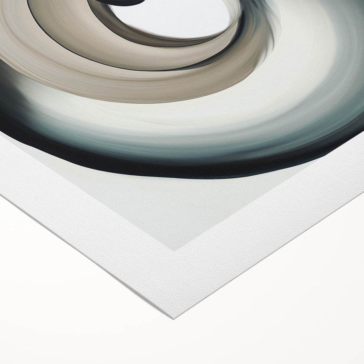 Minimalist Abstract Wall Art – Beige, Gray & Black Spiral Canvas