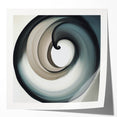 Minimalist Abstract Wall Art – Beige, Gray & Black Spiral Canvas
