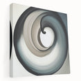 Minimalist Abstract Wall Art – Beige, Gray & Black Spiral Canvas