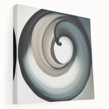 Minimalist Abstract Wall Art – Beige, Gray & Black Spiral Canvas