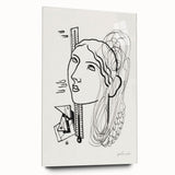 Modern Wall Art - Abstract Black & White Woman Illustration for Minimalist Decor