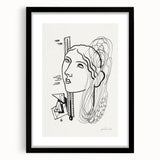 Modern Wall Art - Abstract Black & White Woman Illustration for Minimalist Decor