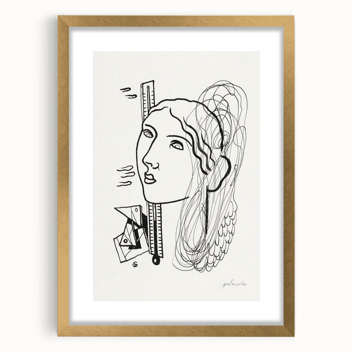 Modern Wall Art - Abstract Black & White Woman Illustration for Minimalist Decor