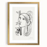 Modern Wall Art - Abstract Black & White Woman Illustration for Minimalist Decor