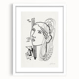 Modern Wall Art - Abstract Black & White Woman Illustration for Minimalist Decor