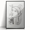 Modern Wall Art - Abstract Black & White Woman Illustration for Minimalist Decor