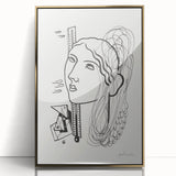 Modern Wall Art - Abstract Black & White Woman Illustration for Minimalist Decor