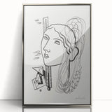 Modern Wall Art - Abstract Black & White Woman Illustration for Minimalist Decor
