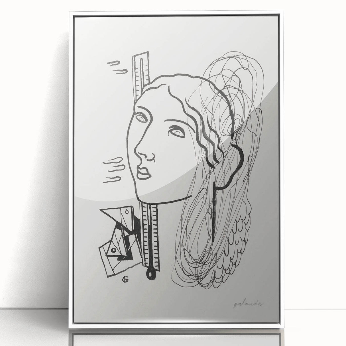 Modern Wall Art - Abstract Black & White Woman Illustration for Minimalist Decor