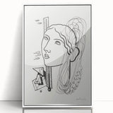 Modern Wall Art - Abstract Black & White Woman Illustration for Minimalist Decor
