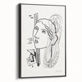 Modern Wall Art - Abstract Black & White Woman Illustration for Minimalist Decor