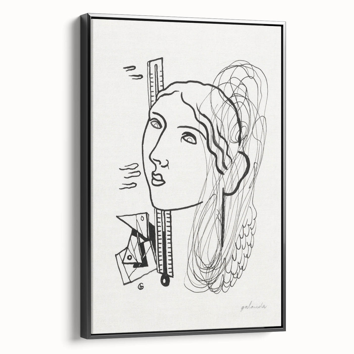 Modern Wall Art - Abstract Black & White Woman Illustration for Minimalist Decor