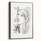 Modern Wall Art - Abstract Black & White Woman Illustration for Minimalist Decor