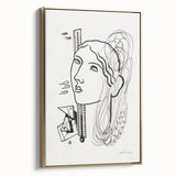 Modern Wall Art - Abstract Black & White Woman Illustration for Minimalist Decor