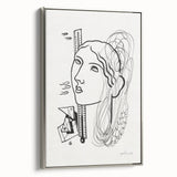 Modern Wall Art - Abstract Black & White Woman Illustration for Minimalist Decor