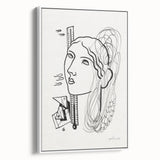 Modern Wall Art - Abstract Black & White Woman Illustration for Minimalist Decor