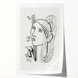 Modern Wall Art - Abstract Black & White Woman Illustration for Minimalist Decor