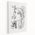 Modern Wall Art - Abstract Black & White Woman Illustration for Minimalist Decor