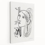 Modern Wall Art - Abstract Black & White Woman Illustration for Minimalist Decor