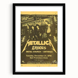 Metallica New Year's Eve 1980s Concert Poster - Retro Metal Wall Art