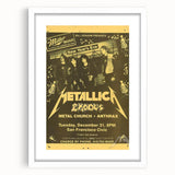 Metallica New Year's Eve 1980s Concert Poster - Retro Metal Wall Art