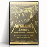 Metallica New Year's Eve 1980s Concert Poster - Retro Metal Wall Art